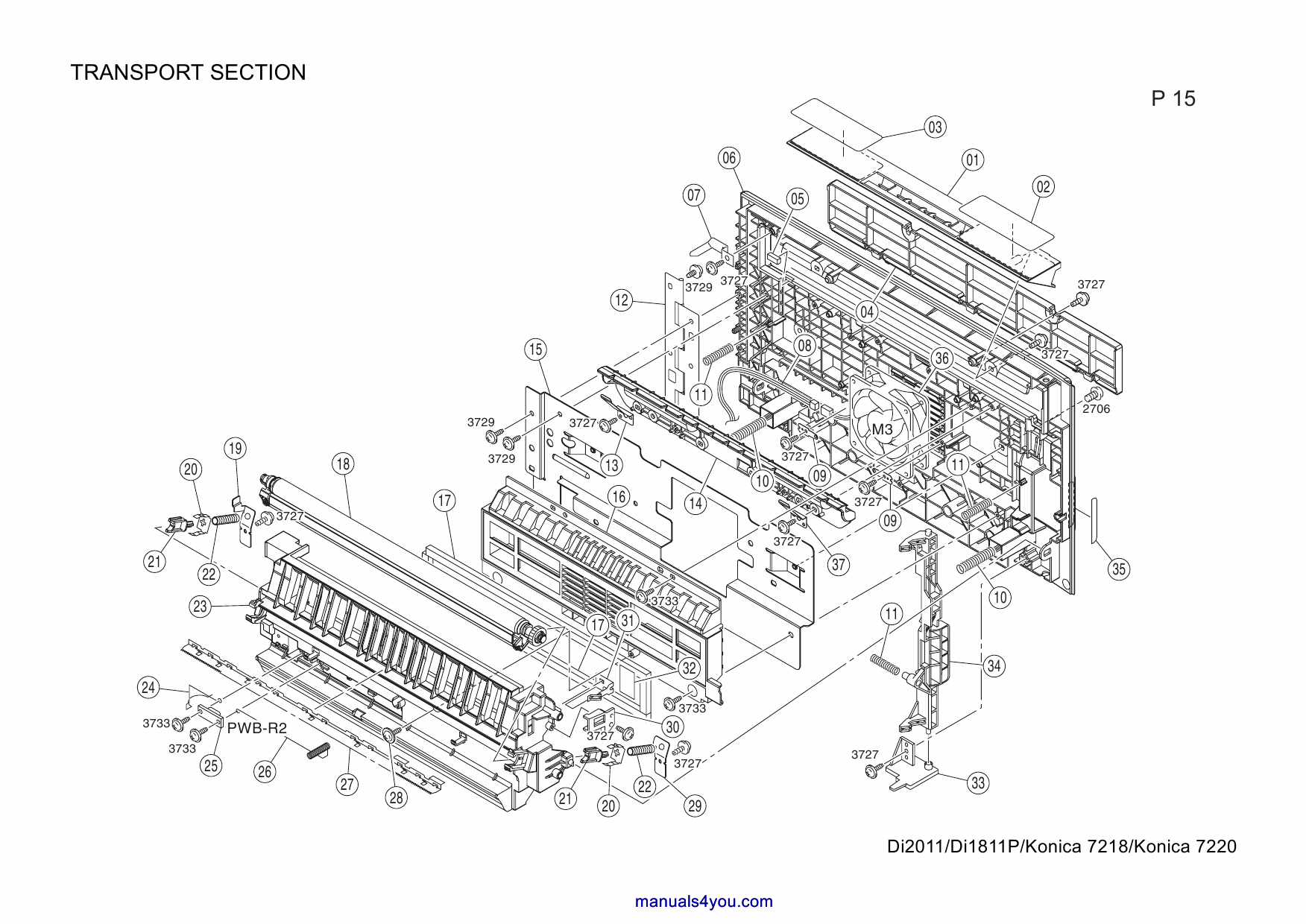 Konica-Minolta Options Di2011 Di1811P 7218 7220 Parts Manual-4